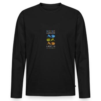 Archäologe Scherben Archäologie Fossilien Geschenk - Männer Premium Bio Langarmshirt - Schwarz - Vorne - Nico (187cm)
