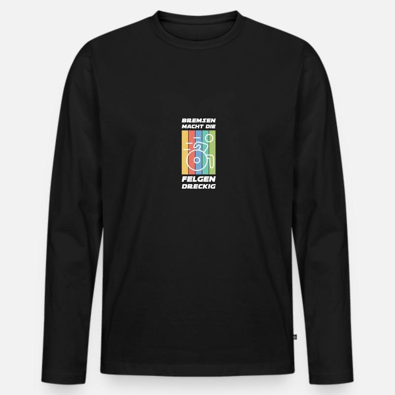 Rollstuhl Behinderung Handicap Rollstuhlfahrer - Männer Premium Bio Langarmshirt - Schwarz