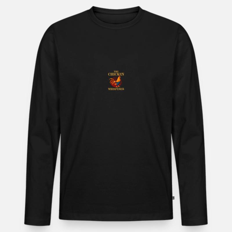 Der Hühnerflüsterer - Männer Premium Bio Langarmshirt - Schwarz
