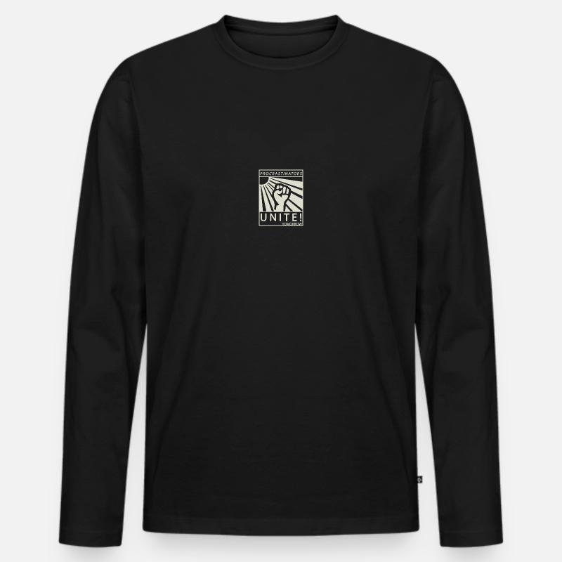 Procrastinators Unite Tomorrow Chillen Geschenk - Männer Premium Bio Langarmshirt - Schwarz