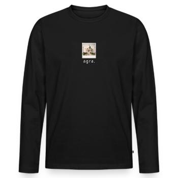 Taj Mahal Agra Rétro Photo - T-shirt manches longues Premium bio Homme - noir - Devant - Nico (187cm)