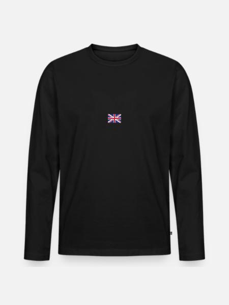 Union Jack 🇬🇧 / flag of the United Kingdom - Men's Premium Organic Long Sleeve Shirt - black