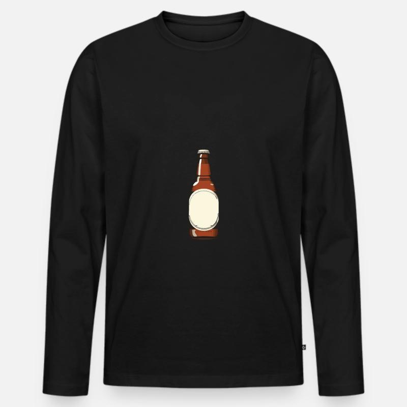 Bierflasche Bier - Männer Premium Bio Langarmshirt - Schwarz