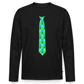 Tie Dots Pattern Colorful Suit - Men's Premium Organic Long Sleeve Shirt - black - Front - Nico (187cm)