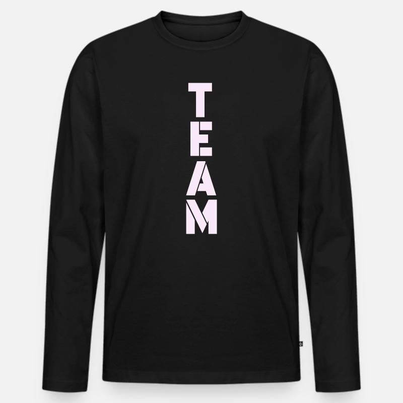 team - Männer Premium Bio Langarmshirt - Schwarz