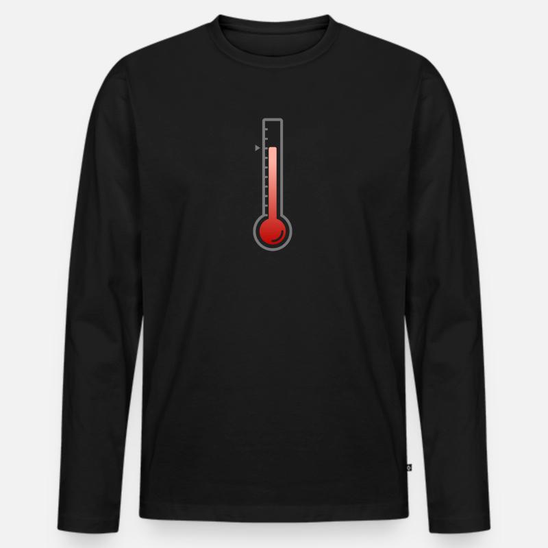 Thermometer - Männer Premium Bio Langarmshirt - Schwarz