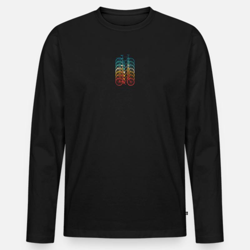Rainbow Bike Stack Steigung - Männer Premium Bio Langarmshirt - Schwarz
