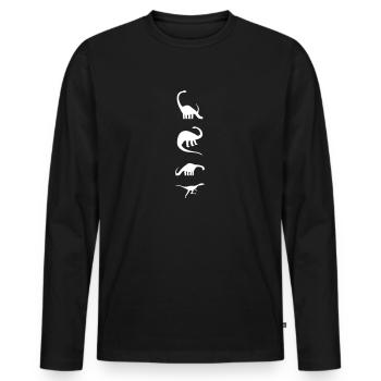 Dinosaures - T-shirt manches longues Premium bio Homme - noir - Devant - Nico (187cm)