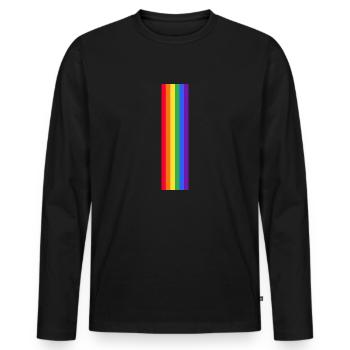 Rainbow flag Human Mensch Regenbogen Geschenkidee - Männer Premium Bio Langarmshirt - Schwarz - Vorne - Nico (187cm)