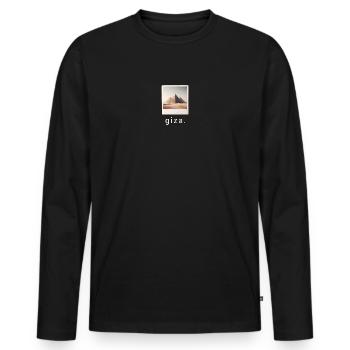Pyramides de Gizeh Photo rétro - T-shirt manches longues Premium bio Homme - noir - Devant - Nico (187cm)