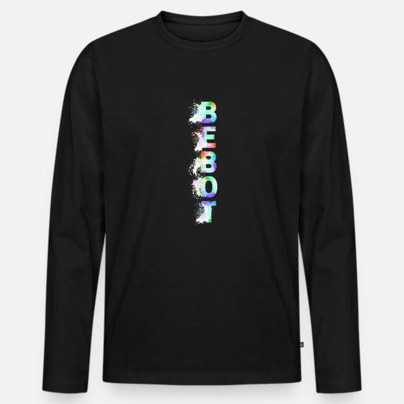 Bebot mit Effekt - Männer Premium Bio Langarmshirt - Schwarz