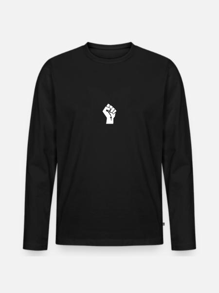 Resist Fist - Men's Premium Organic Long Sleeve Shirt - black