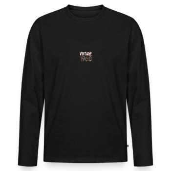 Jahrgang 1960 - Männer Premium Bio Langarmshirt - Schwarz - Vorne - Nico (187cm)