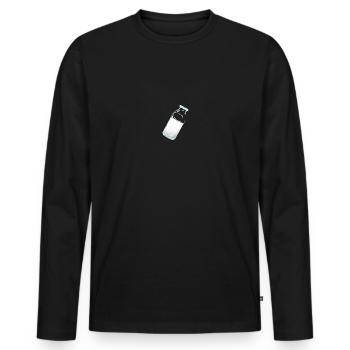 Milk - Men's Premium Organic Long Sleeve Shirt - black - Front - Nico (187cm)