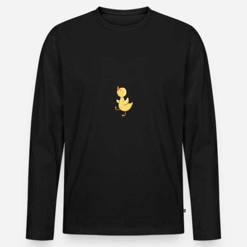 Entchen - Männer Premium Bio Langarmshirt - Schwarz