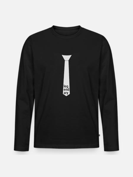 Legendary - Krawatte (2) - Männer Premium Bio Langarmshirt - Schwarz
