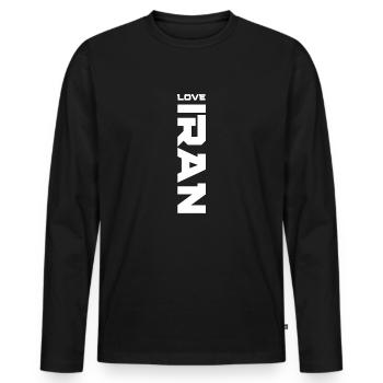 LOVE IRAN - Persian Design (Iran) - Men's Premium Organic Long Sleeve Shirt - black - Front - Nico (187cm)