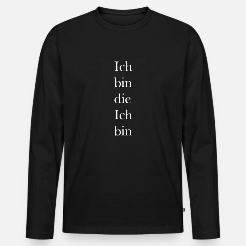 Ich bin die Ich bin - Männer Premium Bio Langarmshirt - Schwarz