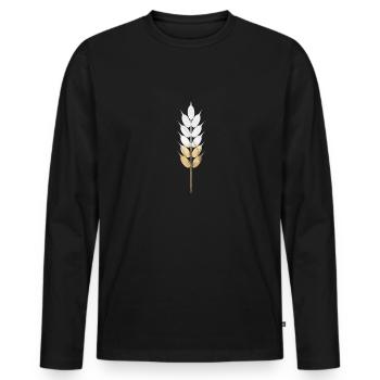 blé - T-shirt manches longues Premium bio Homme - noir - Devant - Nico (187cm)