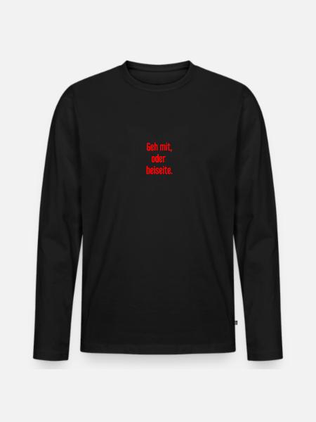 Walk with or aside - Men's Premium Organic Long Sleeve Shirt - black