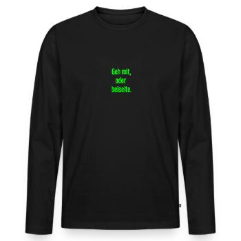 Walk with or aside - Men's Premium Organic Long Sleeve Shirt - black - Front - Nico (187cm)