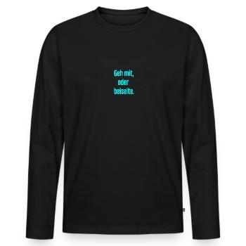 Walk with or aside - Men's Premium Organic Long Sleeve Shirt - black - Front - Nico (187cm)