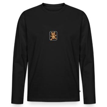 teddy bear - Men's Premium Organic Long Sleeve Shirt - black - Front - Nico (187cm)