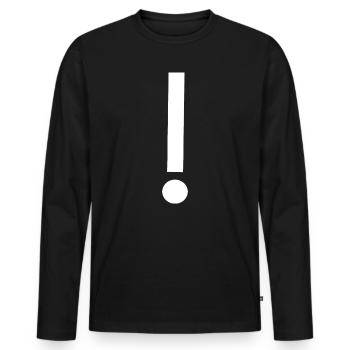 Modèle de modèle de point d’exclamation Modèle - T-shirt manches longues Premium bio Homme - noir - Devant - Nico (187cm)