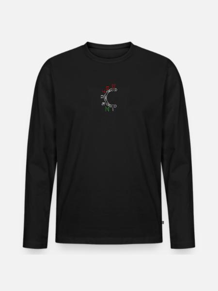 Circular Gear Chain Motif - Men's Premium Organic Long Sleeve Shirt - black