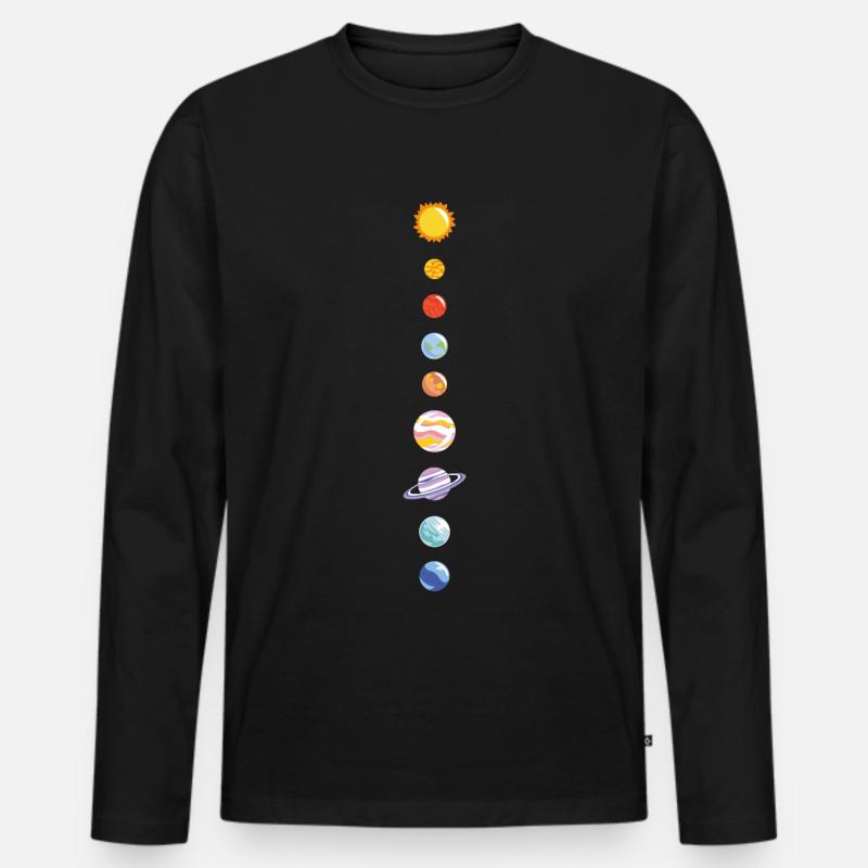 Sonnensystem - Männer Premium Bio Langarmshirt - Schwarz