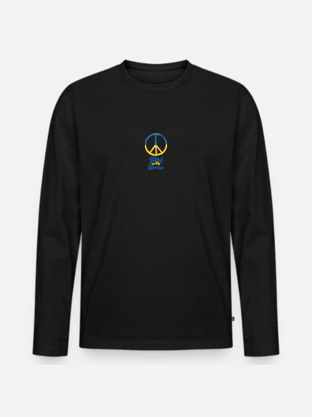 Stand with Ukraine - Men's Premium Organic Long Sleeve Shirt - black