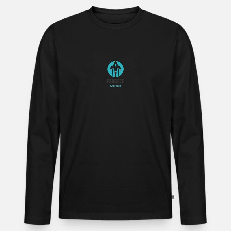 Rocket Science - Männer Premium Bio Langarmshirt - Schwarz