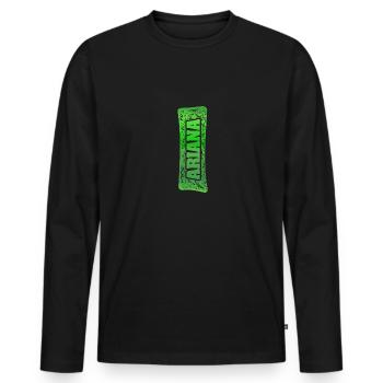 First name Ariana - Men's Premium Organic Long Sleeve Shirt - black - Front - Nico (187cm)