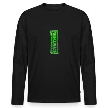 First name Cynthia - Men's Premium Organic Long Sleeve Shirt - black - Front - Nico (187cm)