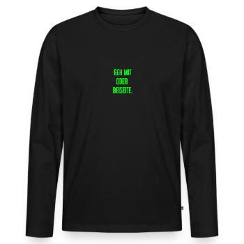 Walk with or aside - Men's Premium Organic Long Sleeve Shirt - black - Front - Nico (187cm)