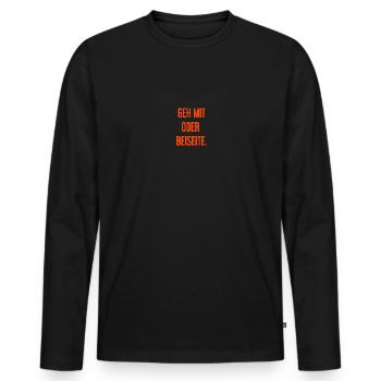 Walk with or aside - Men's Premium Organic Long Sleeve Shirt - black - Front - Nico (187cm)