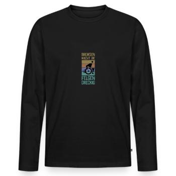 Braking makes the rims dirty - Men's Premium Organic Long Sleeve Shirt - black - Front - Nico (187cm)