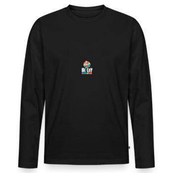 Be Gay Do Crime Schwule LGBT Pride Gay Rainbow - Männer Premium Bio Langarmshirt - Schwarz - Vorne - Nico (187cm)
