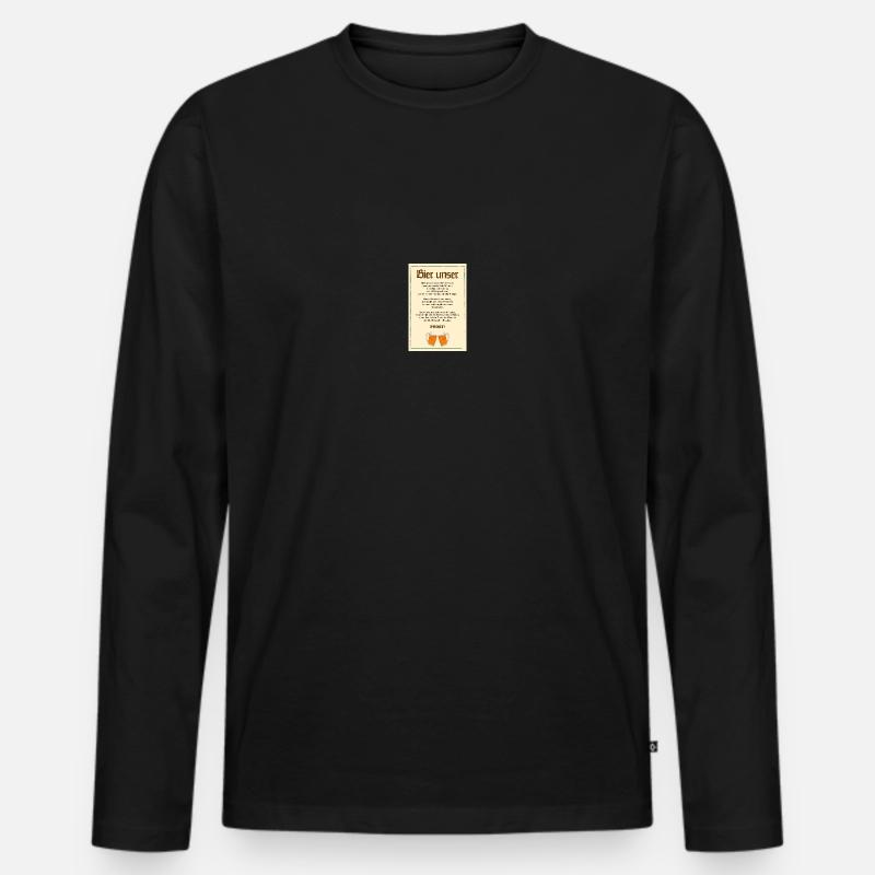 Poster Bier unser... Prost! - Männer Premium Bio Langarmshirt - Schwarz