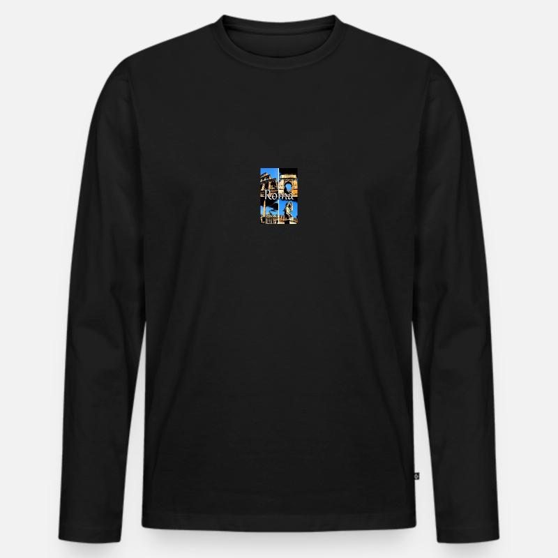 Roma Collage Comic sign lettering - Männer Premium Bio Langarmshirt - Schwarz