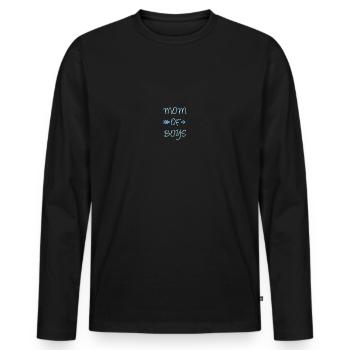 mom of boys super cute gift for mothers - Men's Premium Organic Long Sleeve Shirt - black - Front - Nico (187cm)