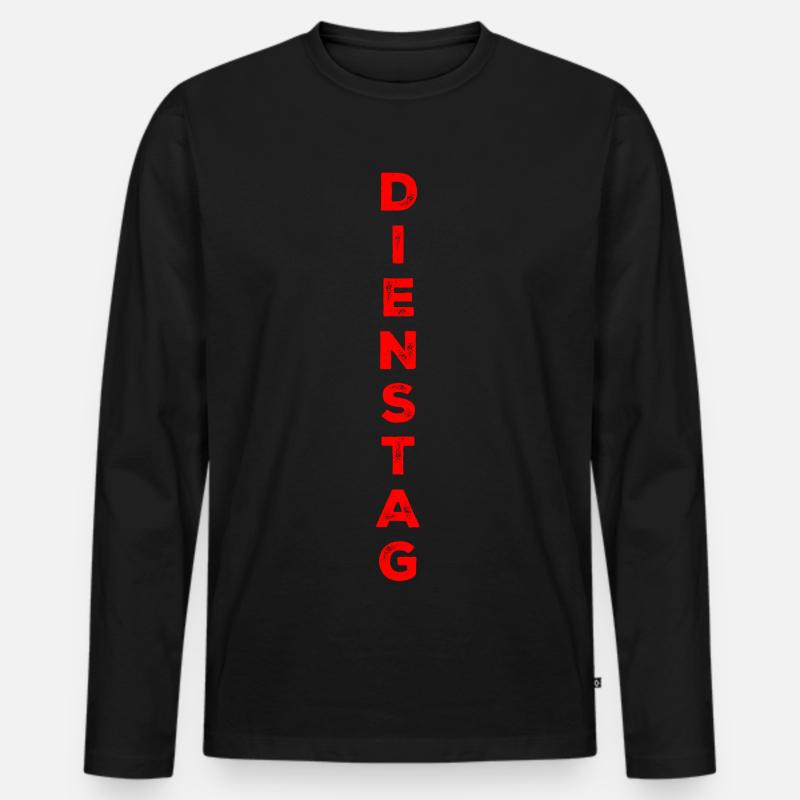 Dienstag - rot - Männer Premium Bio Langarmshirt - Schwarz