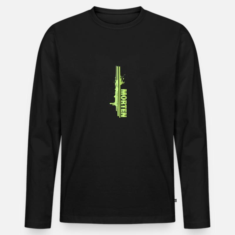 Malerei Morten - Männer Premium Bio Langarmshirt - Schwarz