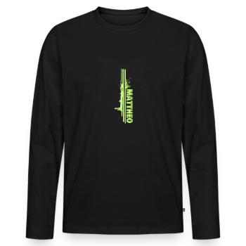 Mattheo as a splash of colour - Men's Premium Organic Long Sleeve Shirt - black - Front - Nico (187cm)