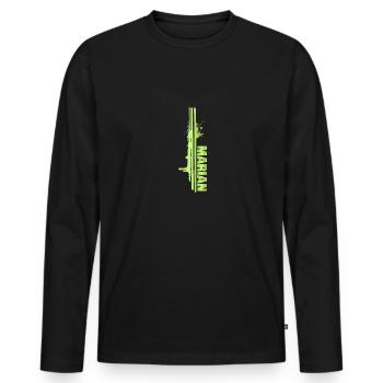 Splash of colour Marian - Men's Premium Organic Long Sleeve Shirt - black - Front - Nico (187cm)