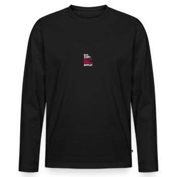 Himbeeranbau Beerenpflücken Hobbyist - Männer Premium Bio Langarmshirt - Schwarz - Vorne - Nico (187cm)