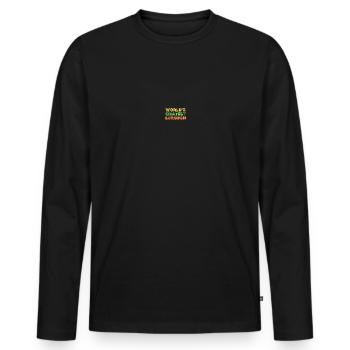 'World's Okayest Surgeon' Humor Tee - Men's Premium Organic Long Sleeve Shirt - black - Front - Nico (187cm)