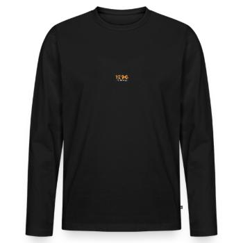 1996 Vintage Milestone rétro - T-shirt manches longues Premium bio Homme - noir - Devant - Nico (187cm)