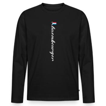 Luxembourg - Men's Premium Organic Long Sleeve Shirt - black - Front - Nico (187cm)
