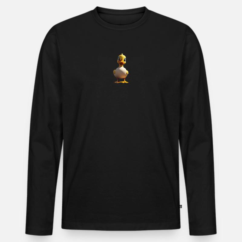 Süsse Ente - Männer Premium Bio Langarmshirt - Schwarz